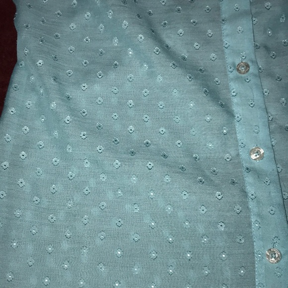 Lilly Pulitzer 10 Teal sheer Women’s Top - Picture 2 of 11